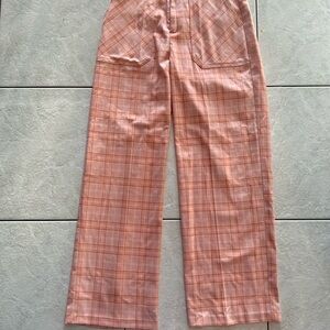 Plaid Men's Pants in Peach